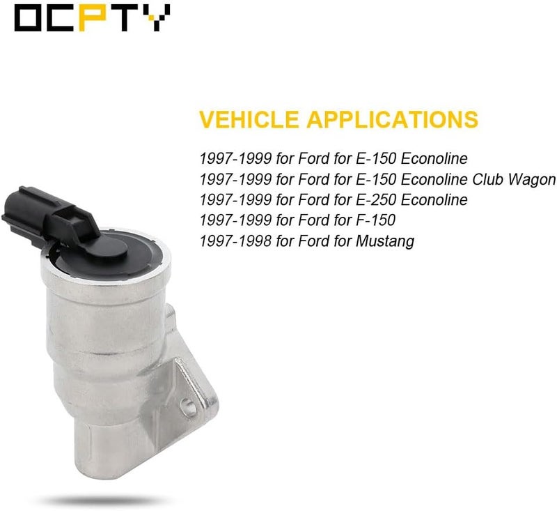 OCPTY F65E9F715DA 4J1025 Idle Air Control Valve fit 97-99 for FordE-150 Econoline, 1997-1999 for FordE-150 Econoline Club Wagon, 1997-1999 for FordF-150, 97-98 forFord Mustang iac valve - Image 2